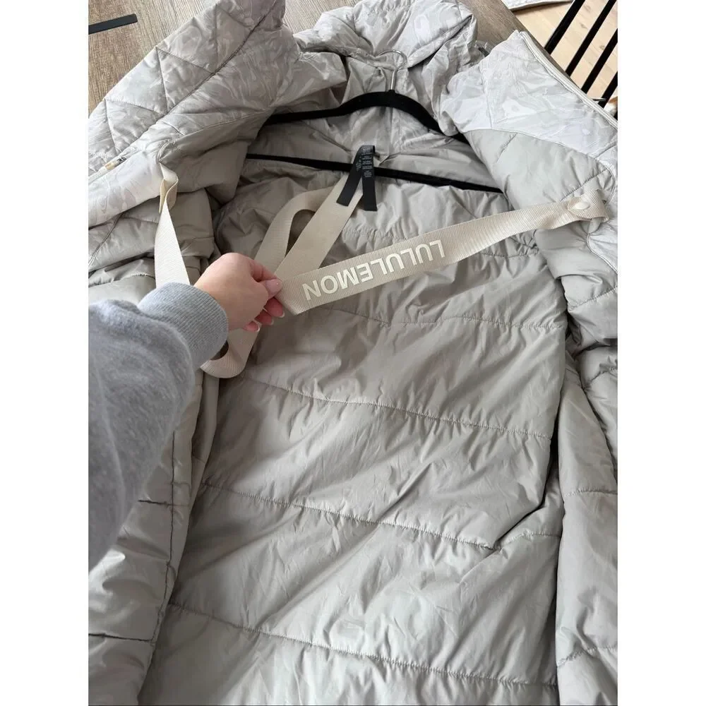 Lululemon Down Jacket Maple Metamorphosis Light Neutral Multi Men’s L Water-Repe